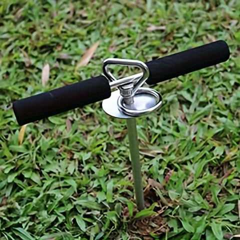 304 Stainless Steel Dog Tie-Out Stake with 360° Swivel – Heavy Duty Ground Anchor for Dogs Up to 200 lbs, Anti-Rust Spiral Stake for Camping, Beach & Yard
