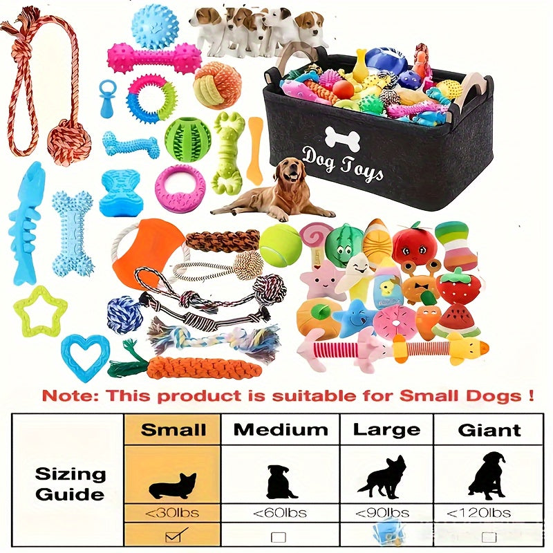 Dog Toy Set 6 or 12 Pcs – Fabric Chew Toys with Squeakers, Knot Toys & Balls, Teeth Cleaning, All Breed Sizes, Cartoon Pattern, No Battery Needed