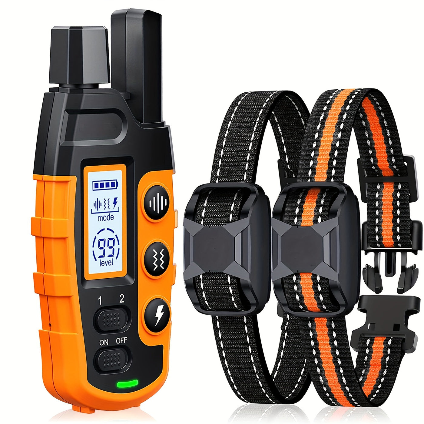 Dog Training Collar with Remote - Rechargeable E-Collar with Beep Vibration Shock Modes, Waterproof, Long Range Control for Small Medium Large Dogs, Safe Obedience Training Tool