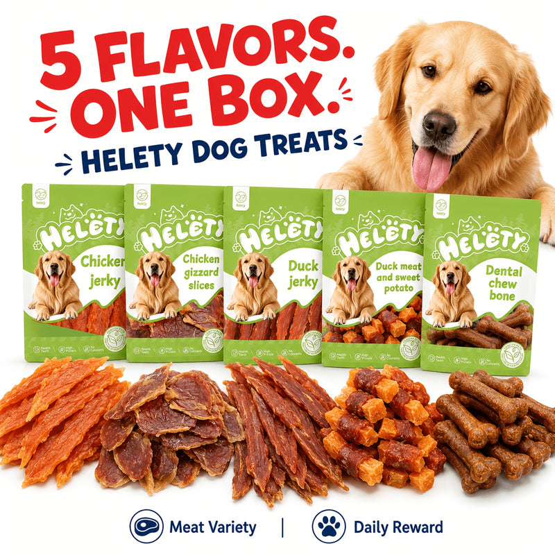 Duck & Chicken Dog Treats Variety – Chicken Egg Yolk Slices, Duck Roll Sweet Potato Chips & Duck Breast Jerky, High-Protein Easy-Digest Training Reward Snacks for Dogs
