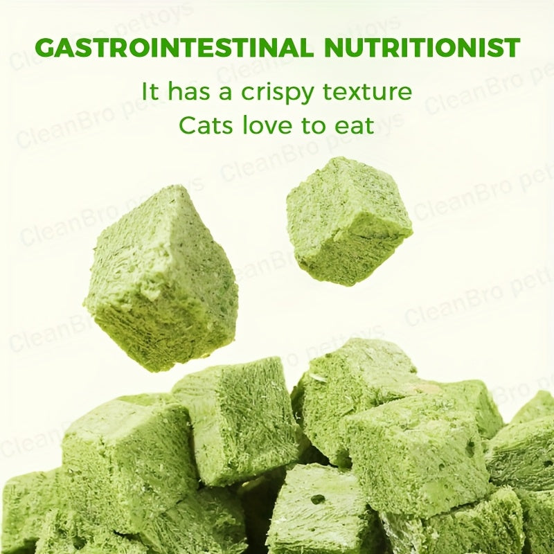 Cat Grass Freeze-Dried Granules & Hairball Tablets for Cats – Mint Molar Sticks, Chicken-Flavored Dental Snacks for Hairball Control & Teeth Cleaning, 150g / 155g