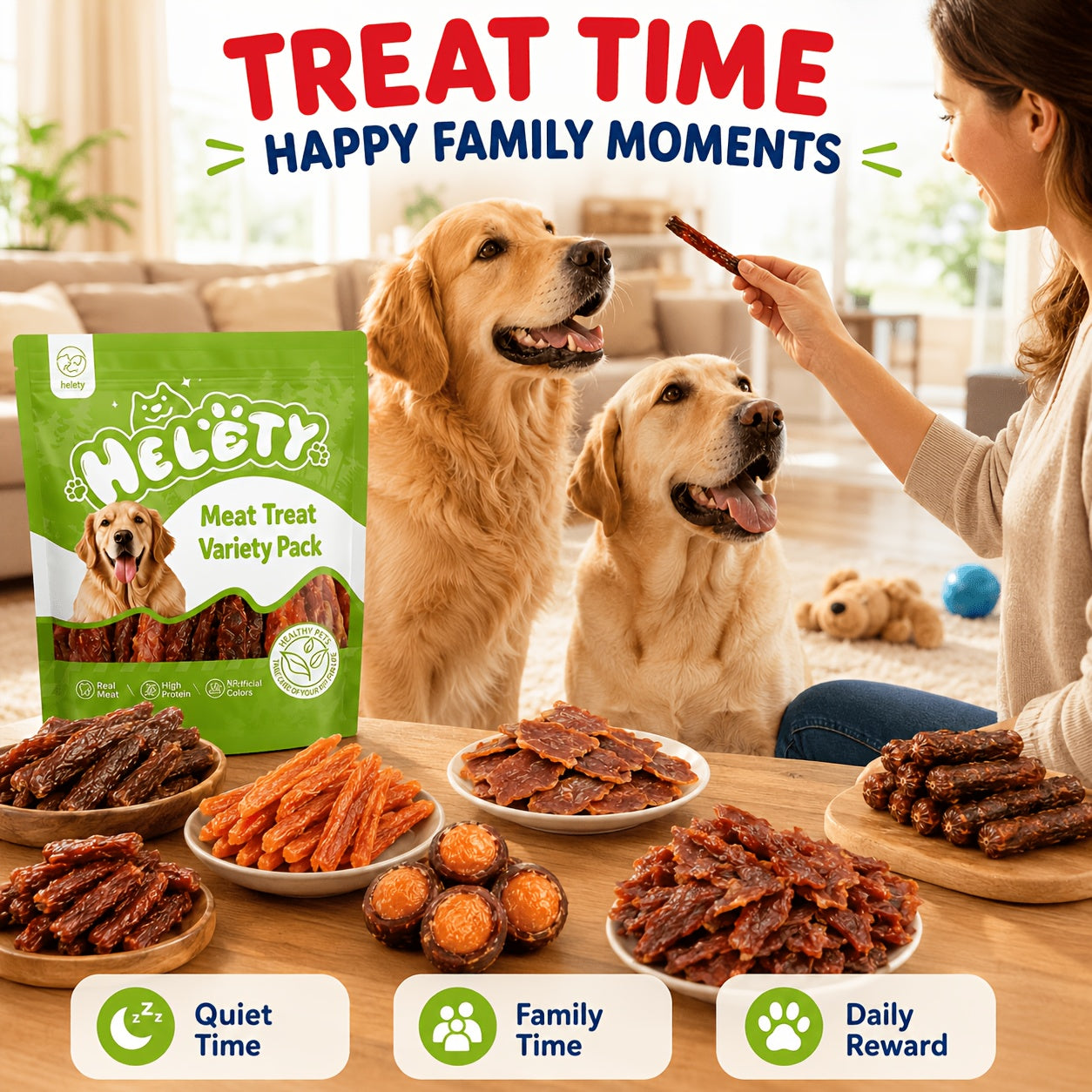 Dog Jerky Treats – Chicken Duck Beef Sausage Gizzard & Egg Yolk Variety, Single-Source Chewy Training Rewards for Dogs of All Sizes, Jerky Trial Pack Available