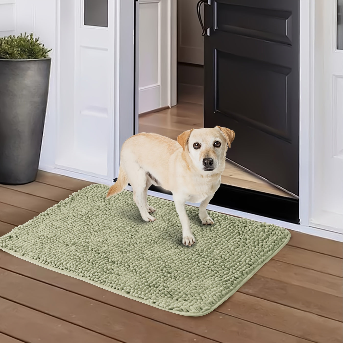 Dog Door Mat for Muddy Paws 2-Pack Absorbent Non-Slip Machine Washable Microfiber Mud Mat - Quick Dry Entry Rug for Dogs Indoor Floor 24x17 & 32x20 Inch