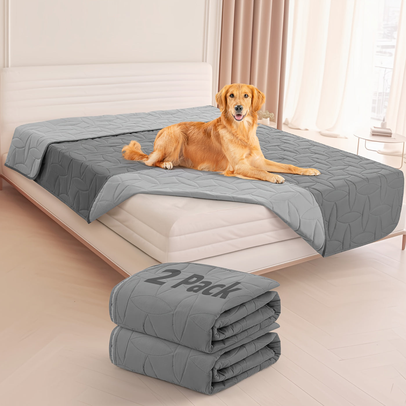 Reversible Dog Blanket Waterproof Washable Pet Blanket Furniture Protector for Couch Sofa Bed Car – Soft Cozy Cover for Large Dogs Puppies 54x82 Inch