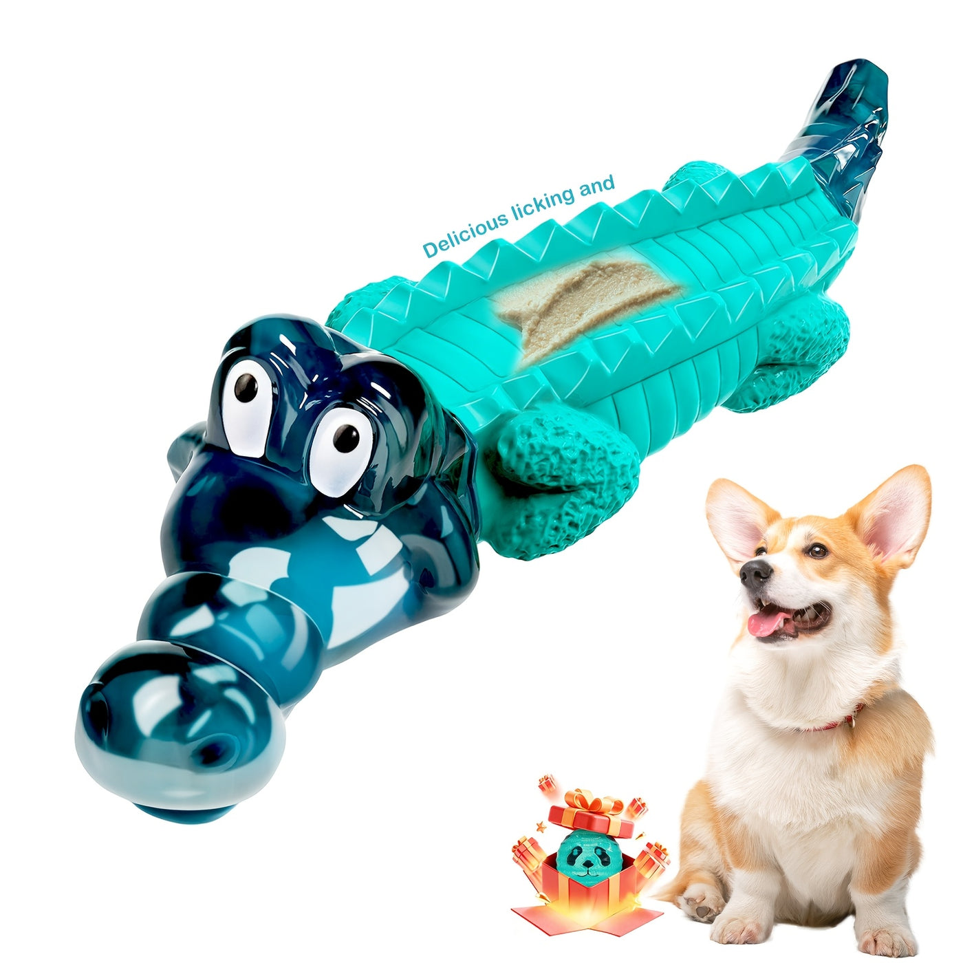 Indestructible Dog Chew Toy for Aggressive Chewers – Crocodile Shape Milk Flavor, Dental Cleaning, Large Medium Dogs 20-100 lbs, Durable Tough Chew