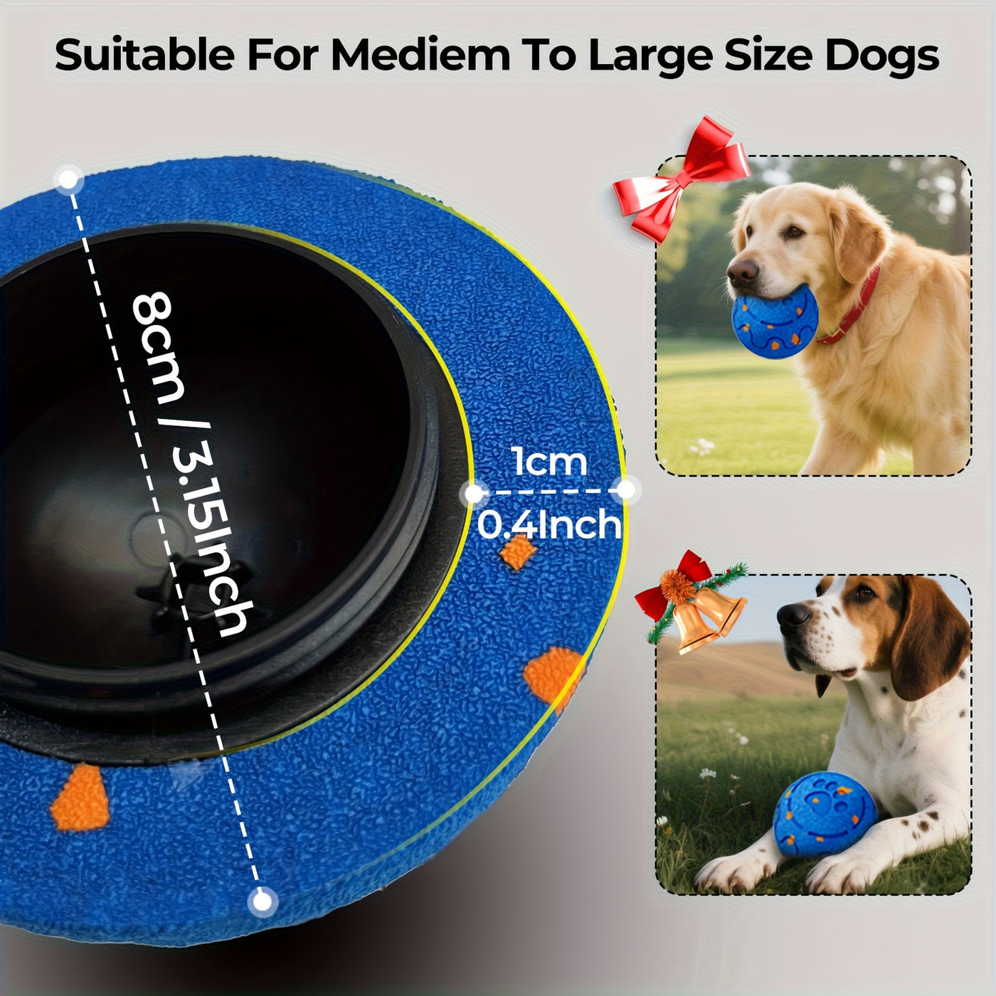 Smart Rechargeable Bouncing Dog Ball with 3 Interactive Modes – Obstacle Avoidance, Low Noise, Teeth Cleaning Toy for Medium & Large Dogs, Multi-Pet Households