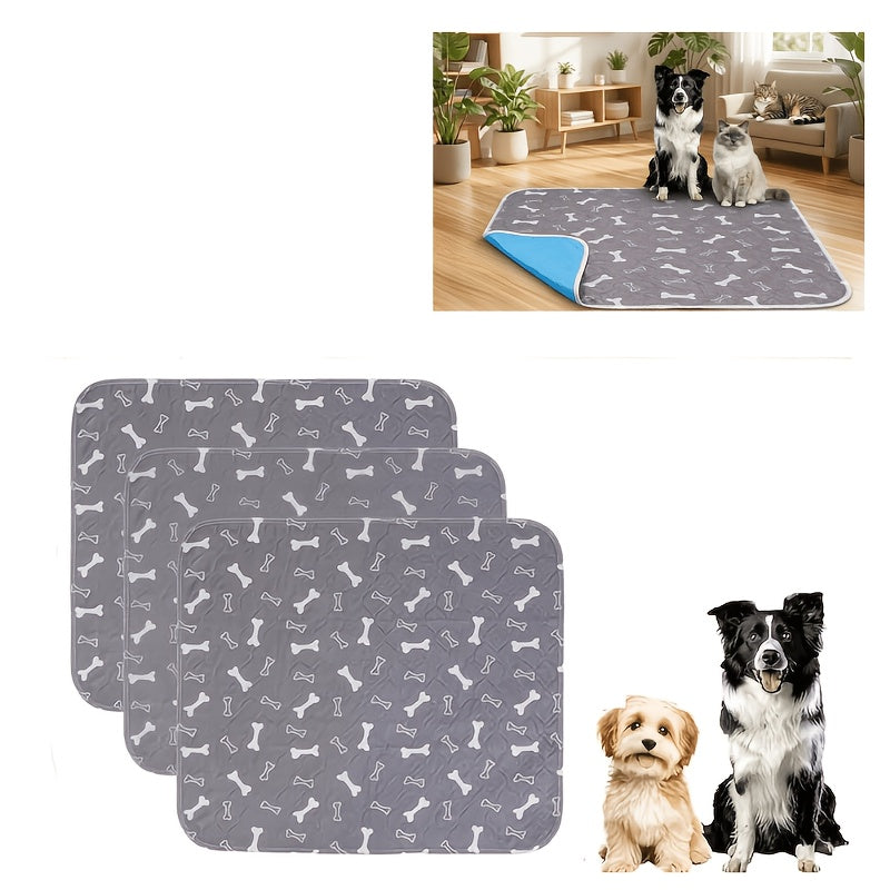 Washable Dog Pee Pads 4-Layer Super Absorbent Leak-Proof Odor Control Reusable Puppy Training Pads Non-Slip Multi-Size