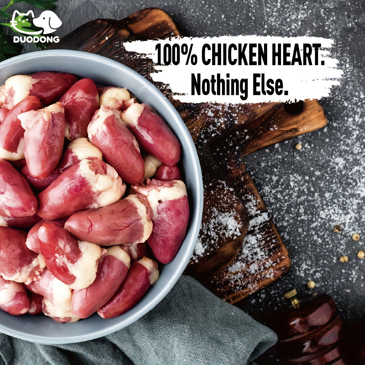 Freeze Dried Chicken Hearts for Dogs & Cats – Single Ingredient High-Protein Grain-Free Gluten-Free Pet Treat, Natural Training Reward & Food Topper, 3.5oz or 10.5oz