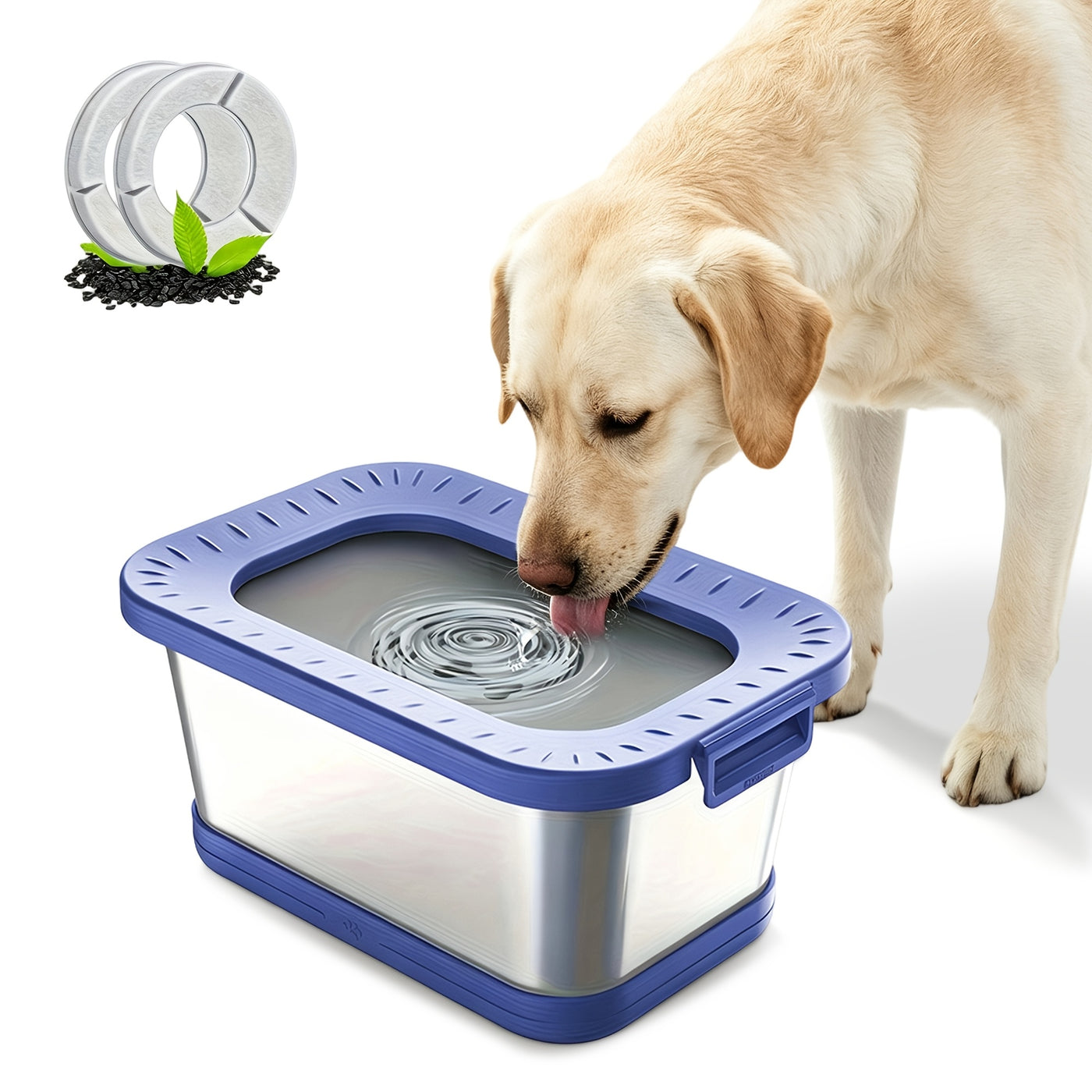 Stainless Steel Dog Water Bowl 7L Large Capacity Anti-Spill Slow Feeder - No Splash Heavy Duty Pet Bowl Indoor Outdoor