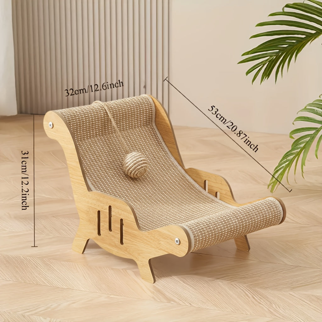 Large Sisal Cat Scratcher Lounge Pad for Indoor Cats – Durable Upgraded Cat Scratching Board, Protects Furniture, Available as Single or Combo Set with Leash & Collar