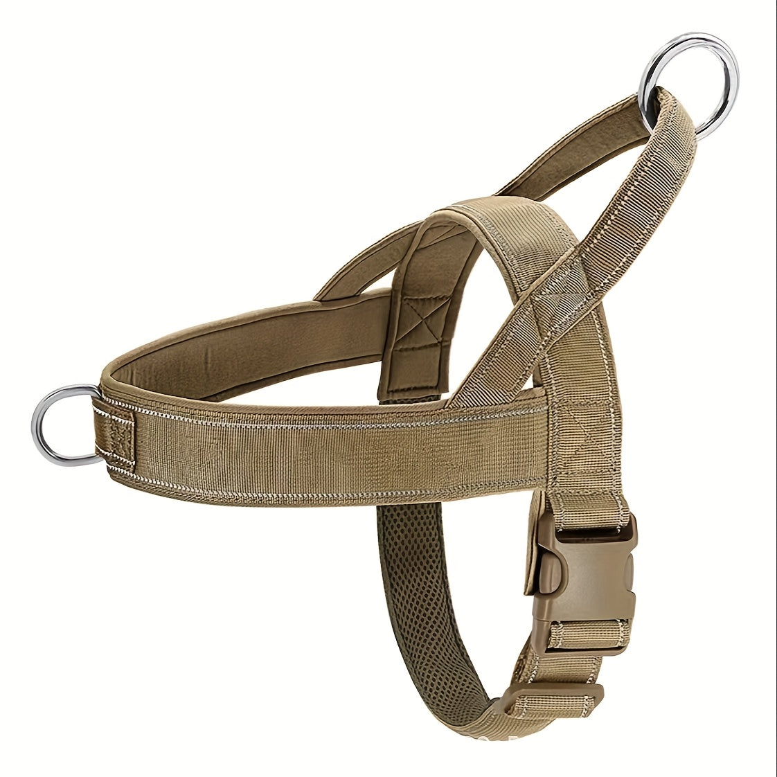 Tactical No-Pull Dog Harness with Easy-Grip Handle & Reflective Strips for Medium & Large Dogs – Adjustable Chest Vest for Outdoor Training & Walking, Sizes S-XL