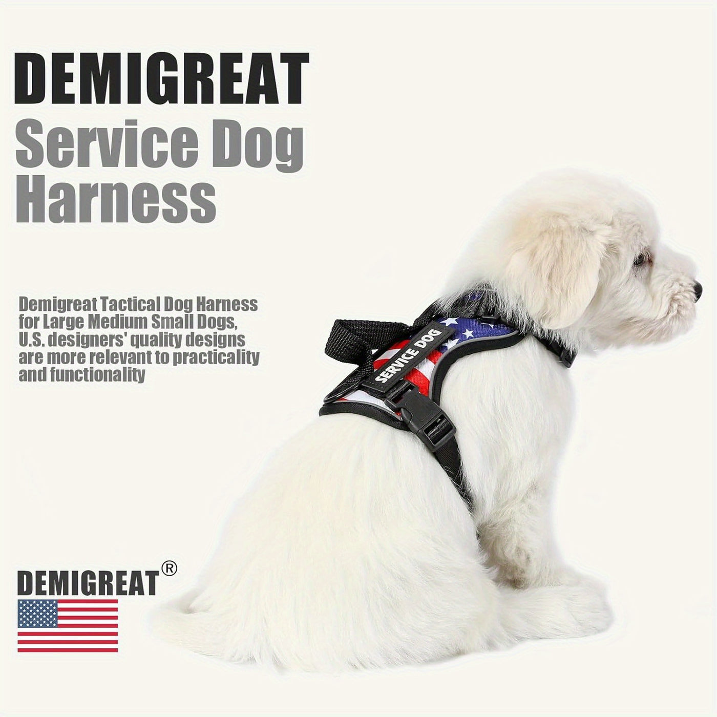 Reflective Dog Harness Set with 5 Interchangeable Patches - Adjustable Oxford Vest, Mesh Inner Layer, Front & Back Clip, Anti-Pull, XS to XL, 10 Color Options
