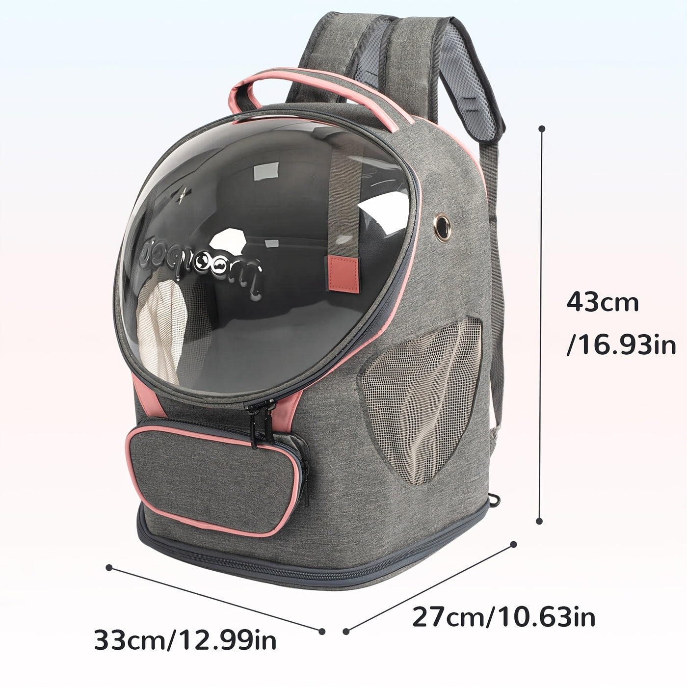 Space Capsule Pet Carrier Backpack – Transparent Breathable Travel Backpack for Cats & Small Dogs, Large Opening Zippered Design, Portable All-Season Pet Outing Bag