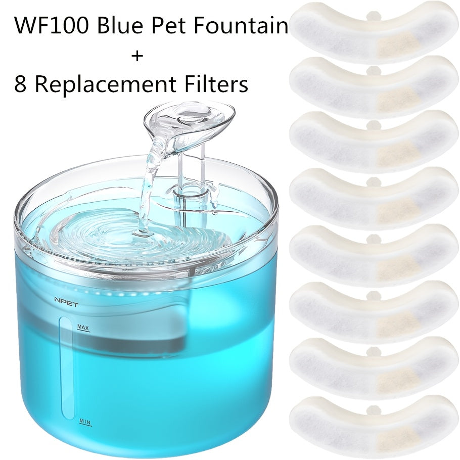 Cat Water Fountain 54oz Ultra Silent – LED Light USB Automatic Drinking Fountain with Triple Filter for Indoor Cats & Small Dogs