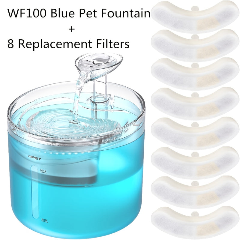 Cat Water Fountain 54oz Ultra Silent – LED Light USB Automatic Drinking Fountain with Triple Filter for Indoor Cats & Small Dogs