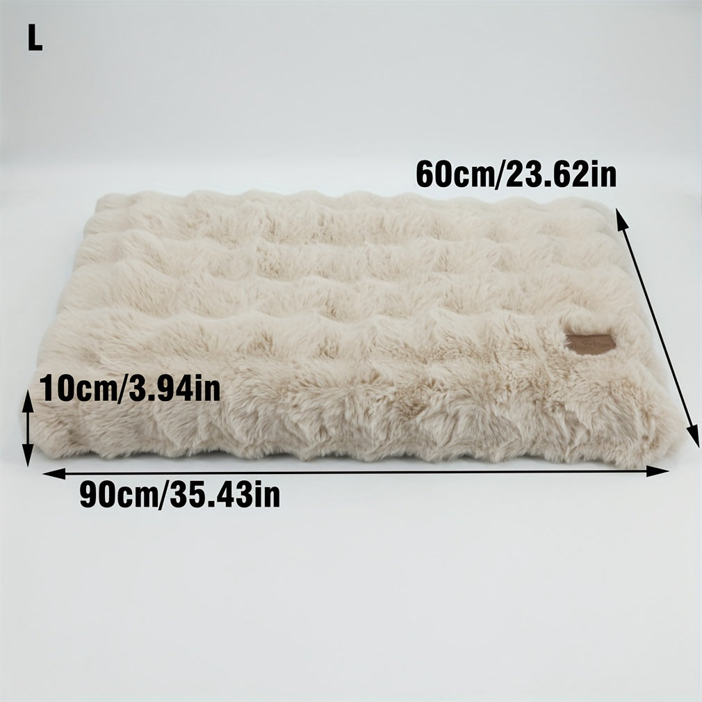 Orthopedic Dog Bed with Removable Cover – Thick Foam Base, Waffle Texture, Crate Mat for Dogs & Cats, Multiple Sizes Medium to 3XL, Grey & Khaki Beige