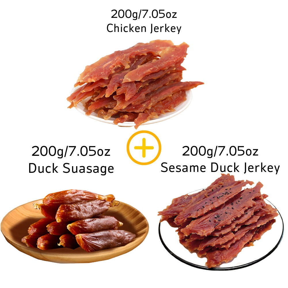 Duck Sausage Dog Treats High-Protein Low-Fat Long Lasting Easily Digestible Natural Dog Chews Training Reward for Small Medium Large Dogs 200g 600g