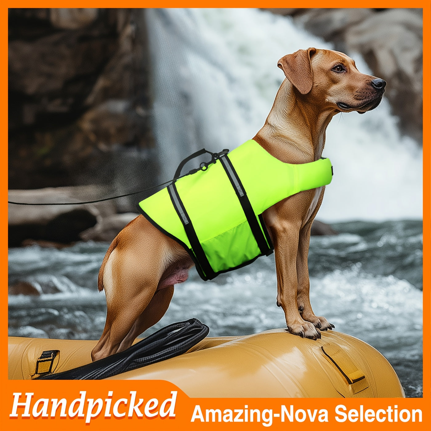 Dog Life Jacket for Swimming – Ripstop Buoyancy Vest with Handle, Hook & Loop Closure, Flotation Safety Coat for Small Medium Large Dogs, Pool Lake & Beach Use