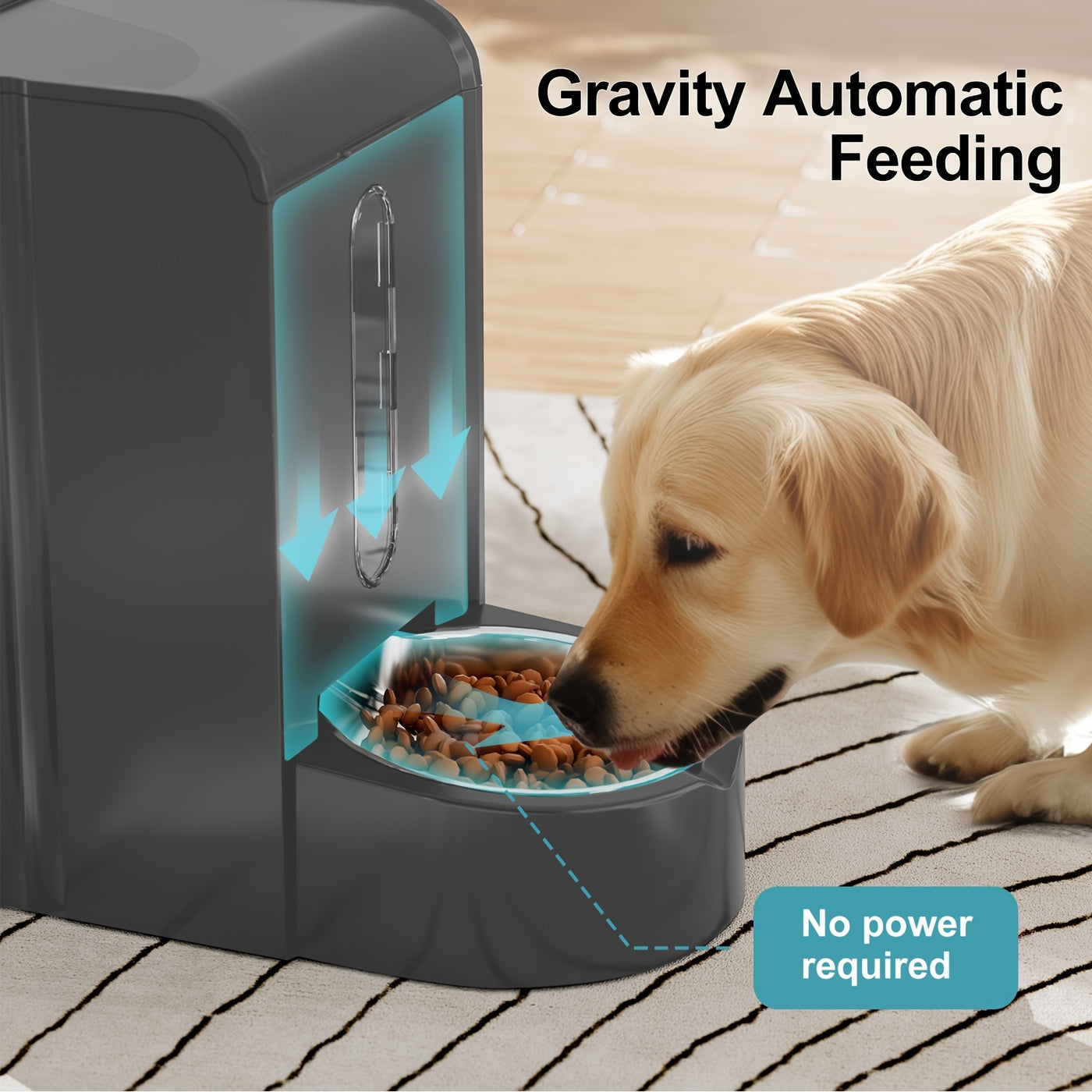 Dog Water Dispenser & Feeder 2-in-1 Set 1.6 Gallon – Automatic Gravity No Electricity 304 Stainless Steel Bowl, Removable Washable for Small Medium Large Dogs