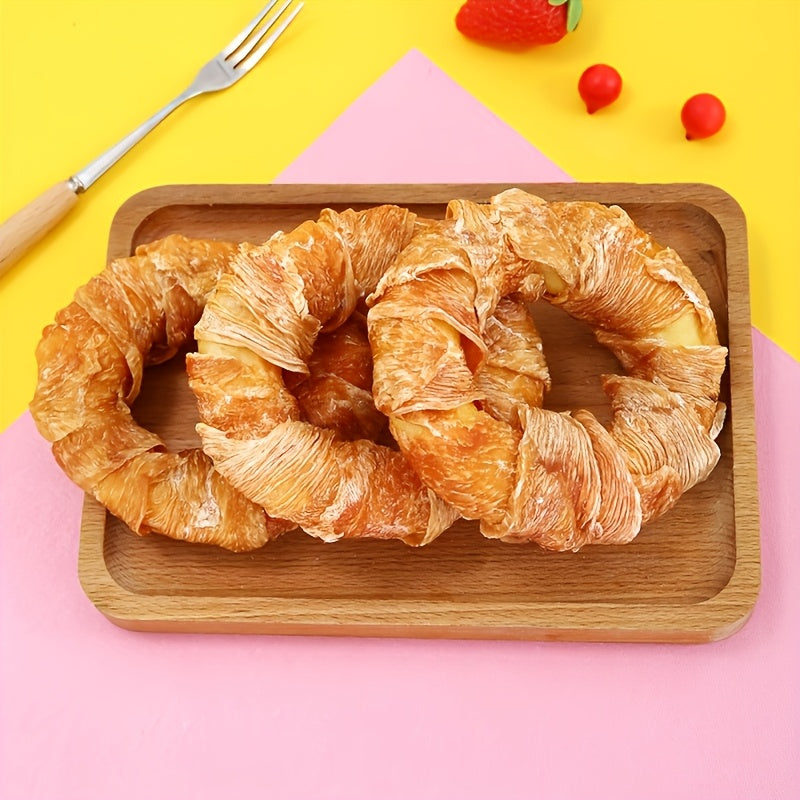 Donut Shaped Dog Treats Chicken & Duck Real Meat Exterior Grain-Free Long Lasting Chew Training Reward for Small Medium Large Dogs 4pc 6pc