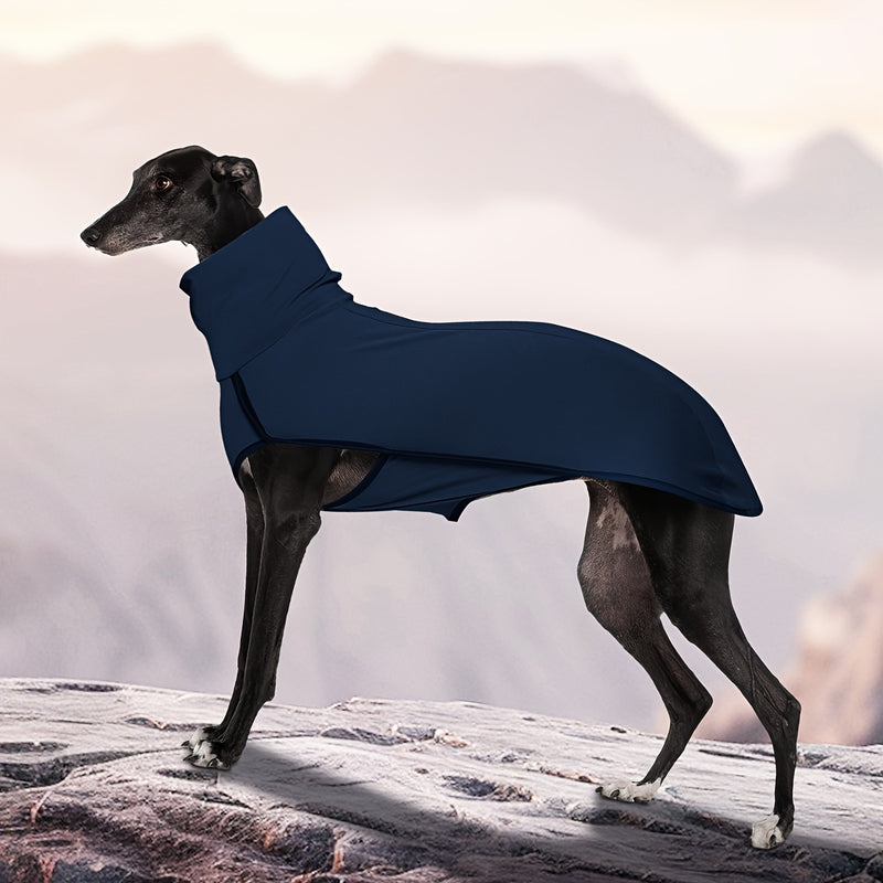 High Neck Dog Coat – Warm Solid Color Woven Polyester Pullover for Small Medium Large Dogs, Machine Washable All-Season Fall Winter Pet Clothing, XL to 4XL