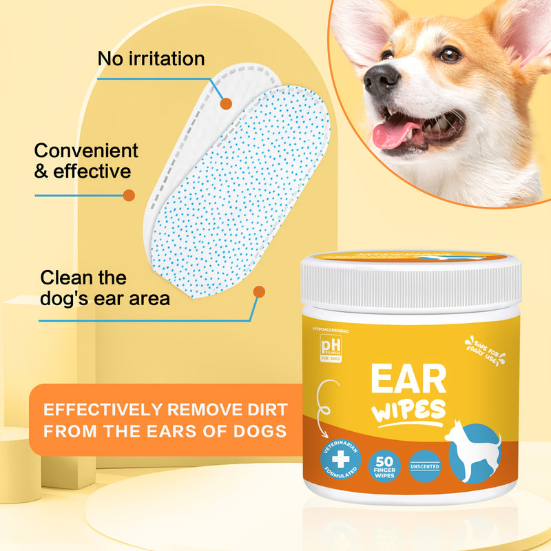 Pet Grooming Wipes for Dogs & Cats - Dental Wipes, Ear Wipes, Eye Wipes & Teeth Cleaning Kit, Coconut Scent, Soothing & Deodorizing for All Breed Sizes