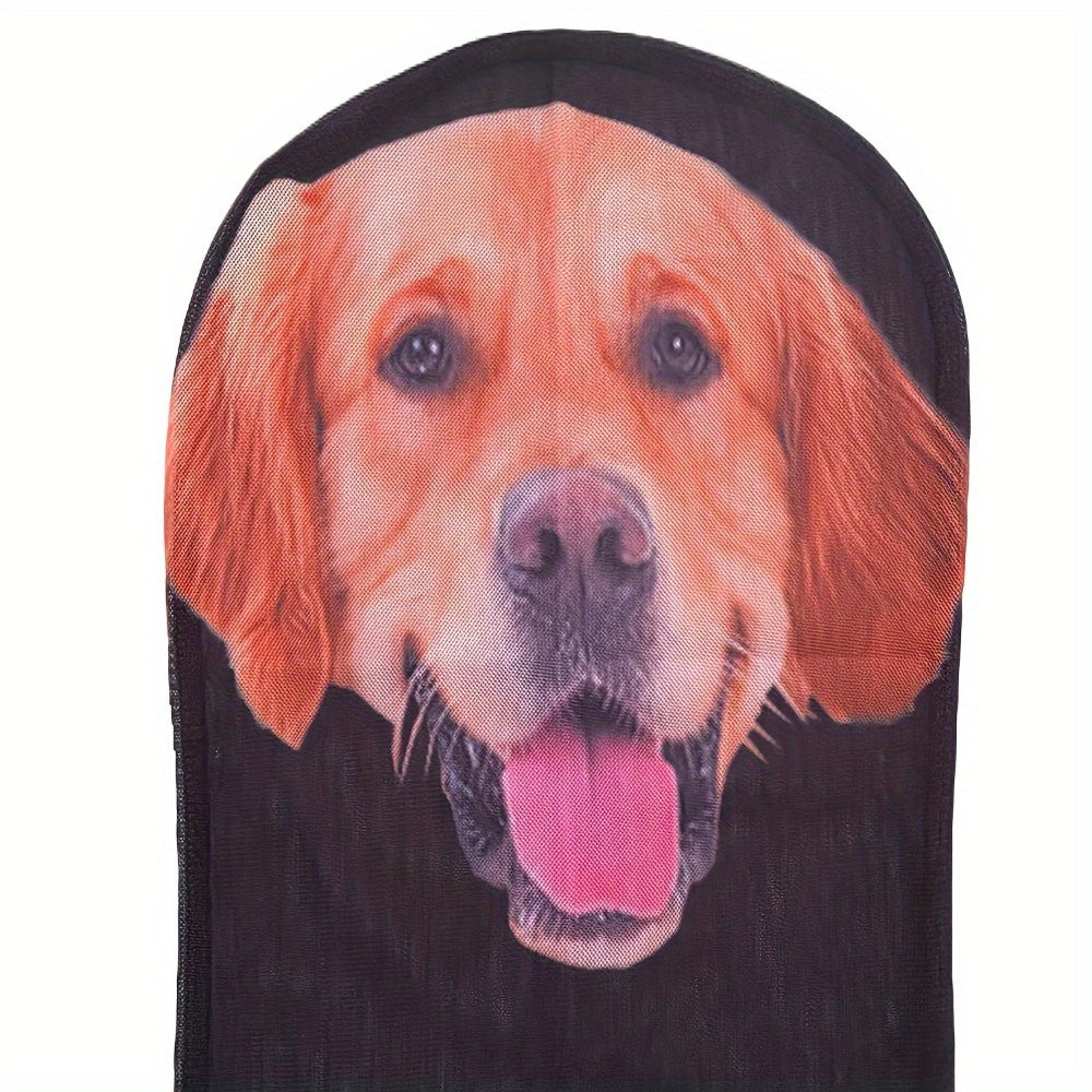 Golden Retriever Dog Mask Realistic Animal Costume Head – Funny Hooded Dog Face Mask for Halloween Party Prank Valentine's Day Carnival Masquerade Bar Night