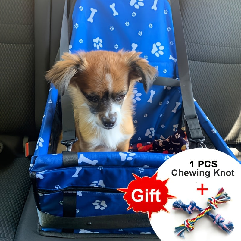 Dog Car Booster Seat & Travel Carrier – Oxford Breathable Foldable Washable Pet Car Seat with Safety Leash, Adjustable Straps & Elevated View for Small Dogs and Cats