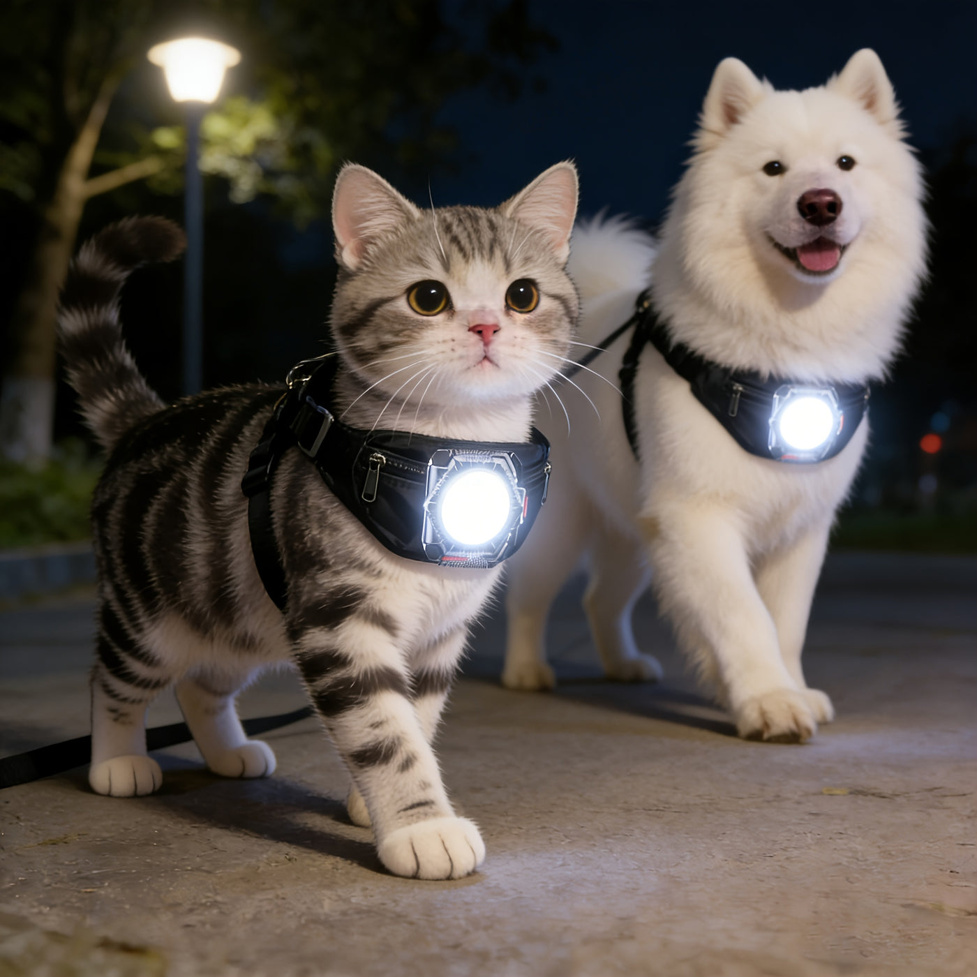 LED Glow Dog & Cat Collar USB Rechargeable Night Safety Light Adjustable Glowing Neck Cuff for Small Medium Dogs & Cats - Nighttime Walking Visibility & Anti-Lost Pet Accessory