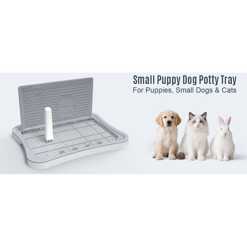 Indoor Dog Potty Tray 20x15 Inch Anti-Splash Hollow Mesh Non-Slip Easy Clean Puppy Training Toilet for Small Medium Dogs