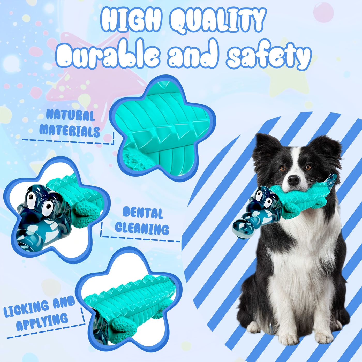 Indestructible Dog Chew Toy for Aggressive Chewers – Crocodile Shape Milk Flavor, Dental Cleaning, Large Medium Dogs 20-100 lbs, Durable Tough Chew