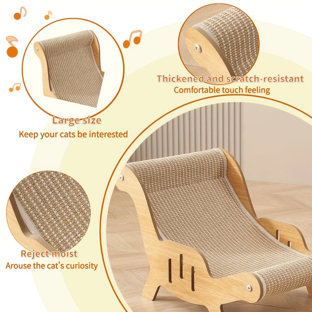 Large Sisal Cat Scratcher Lounge Pad for Indoor Cats – Durable Upgraded Cat Scratching Board, Protects Furniture, Available as Single or Combo Set with Leash & Collar