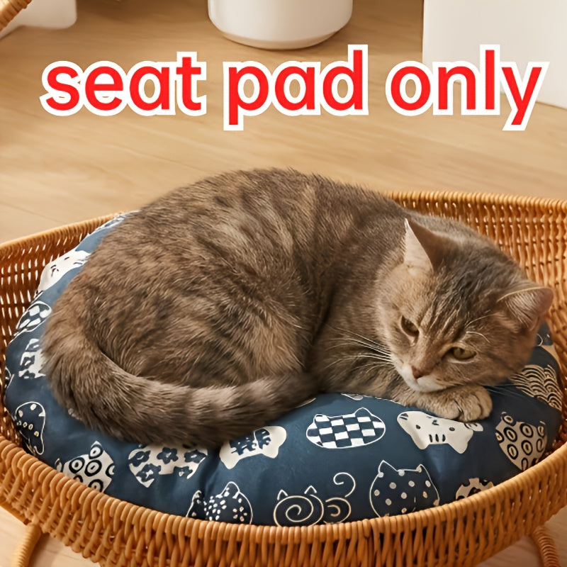 Large Handmade Cat Hammock Cushion Breathable Handwoven Hanging Mattress with Soft Bed Pad - Scratch-Resistant Polyester Cushion for Cat Basket Beds Swing Beds & Hanging Hammocks