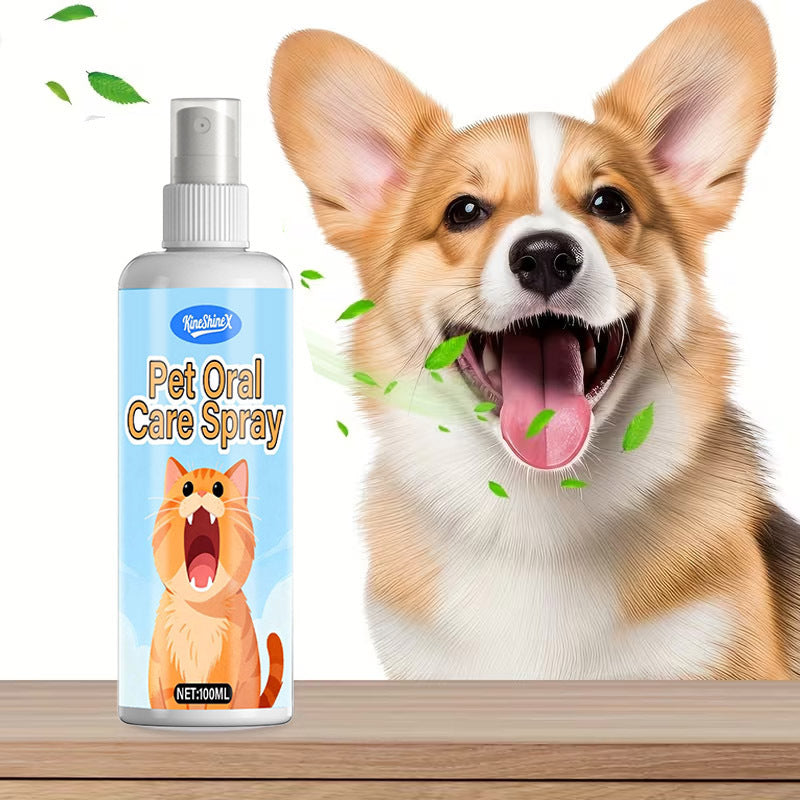 Pet Mouth Spray & Dental Rinse for Dogs & Cats – Antibacterial Teeth Cleaning, Deodorizing Mouthwash, Eliminates Bad Breath & Odor, 100ml Universal Formula