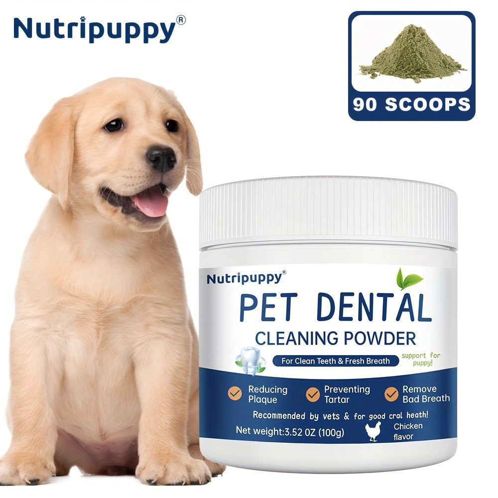 Pet Dental Powder for Dogs and Cats 100g – Plaque Off Tooth Cleaning Powder and Bad Breath Remover