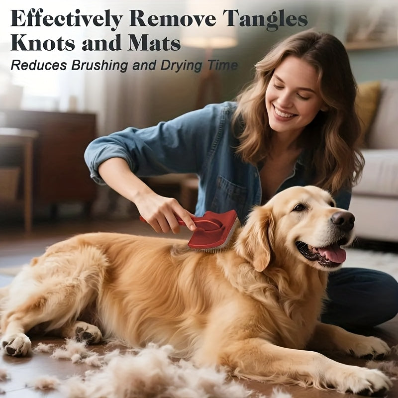 Dog Slicker Brush Professional Grooming Brush with Extra-Long Pins – Deshedding Detangling Dematting for Large Dogs, Goldendoodles Labradoodles Poodles, Buy 1 Get 1