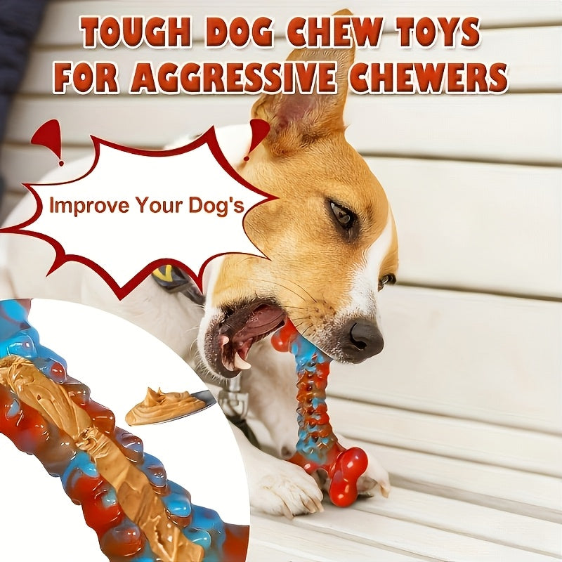 Indestructible Dog Chew Toy for Aggressive Chewers Large Breed – Durable Nylon Tough Dog Toys to Keep Dogs Busy, Teething & Heavy Chewer Safe, Red