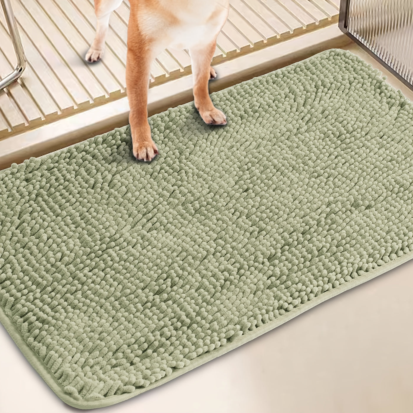 Dog Door Mat for Muddy Paws 2-Pack Absorbent Non-Slip Machine Washable Microfiber Mud Mat - Quick Dry Entry Rug for Dogs Indoor Floor 24x17 & 32x20 Inch