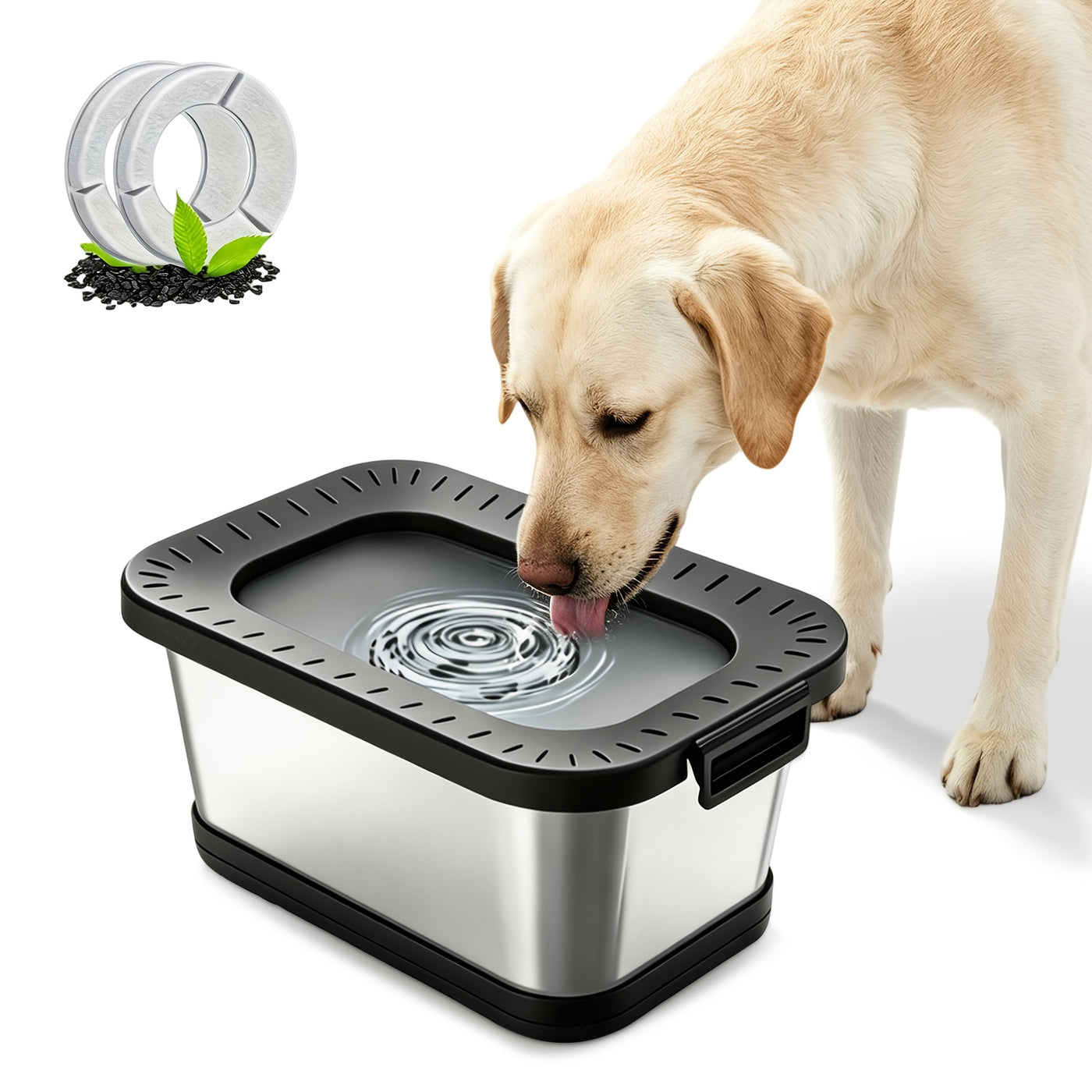 Stainless Steel Dog Water Bowl 7L Large Capacity Anti-Spill Slow Feeder - No Splash Heavy Duty Pet Bowl Indoor Outdoor