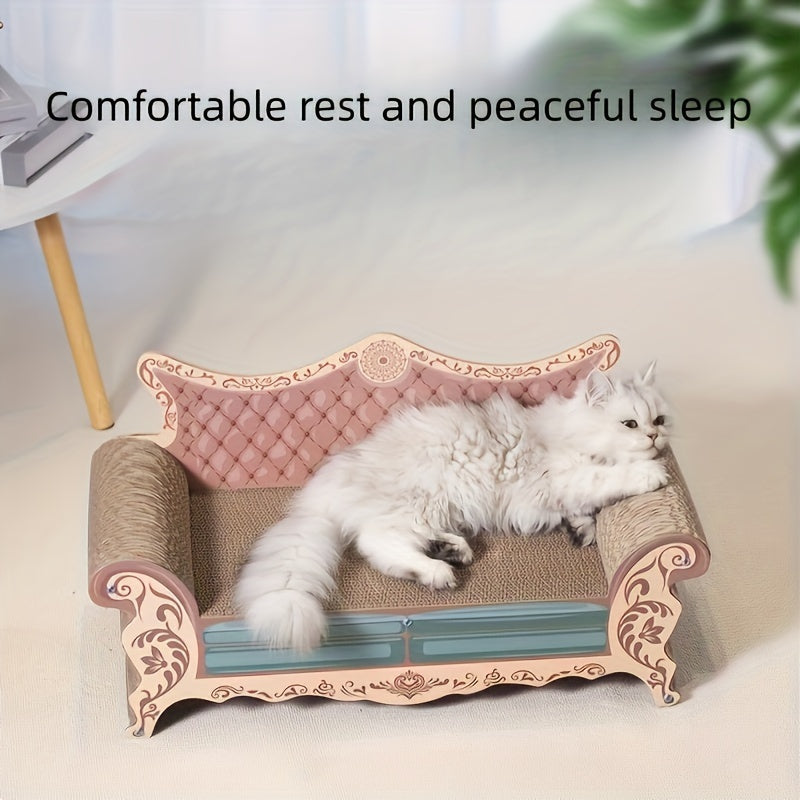 L-Shaped Cat Scratching Board Sofa – Chaise Lounge Cat Scratcher Couch Bed, Wear-Resistant Non-Shedding Sisal, Vertical & Horizontal Scratch, Furniture Protector for Large Cats