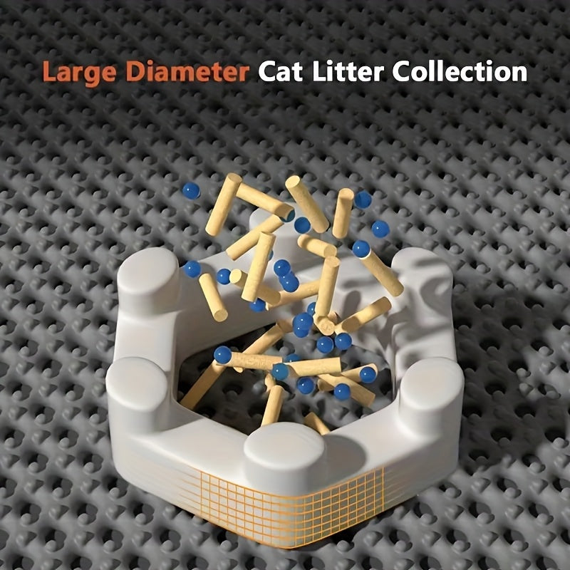 Large Cat Litter Mat 23.6x35.4 Inch Honeycomb Double Layer EVA Non-Slip Easy Clean Anti-Tracking for Multi-Cat Households Litter Boxes